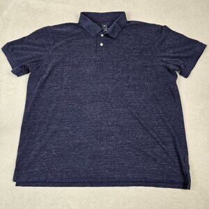 George Mens Extra Large Polo Shirt Heather Navy Blue Casual Preppy Versatile